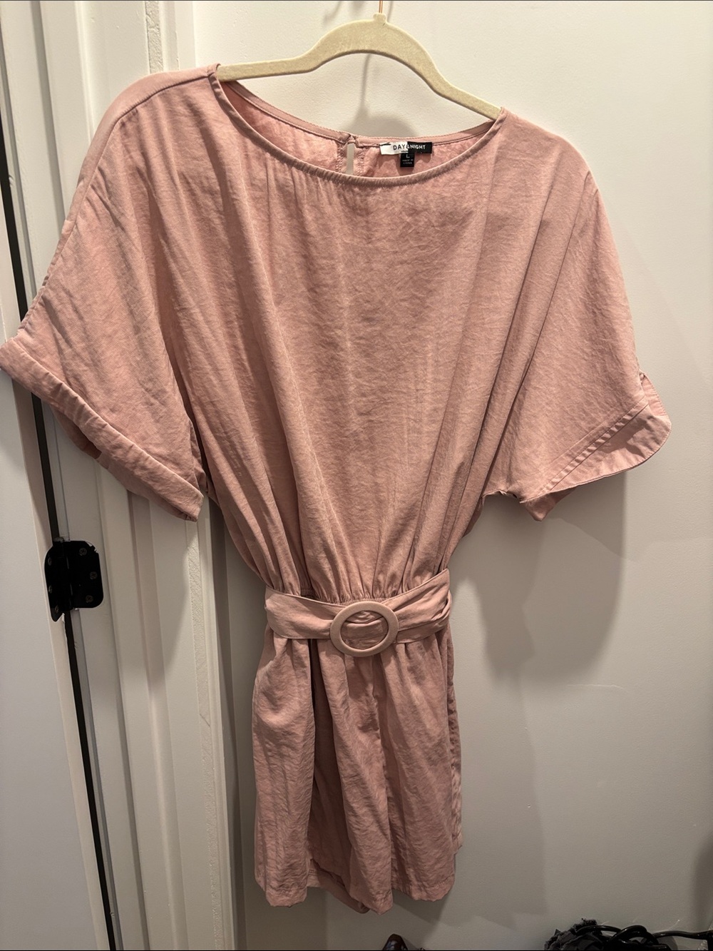 Dusty Pink Belted Romper